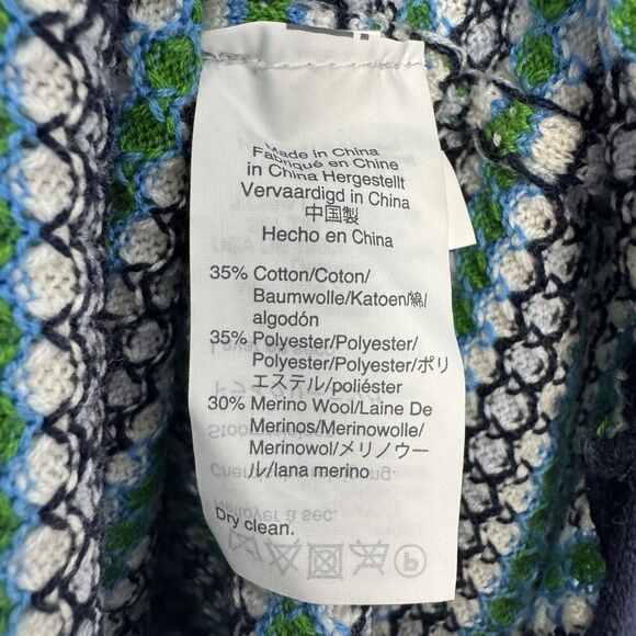 J.Crew Button Up Polo Midi Dress XS Blue Green Collared Wool Slits Tennis Preppy - Picture 9 of 9